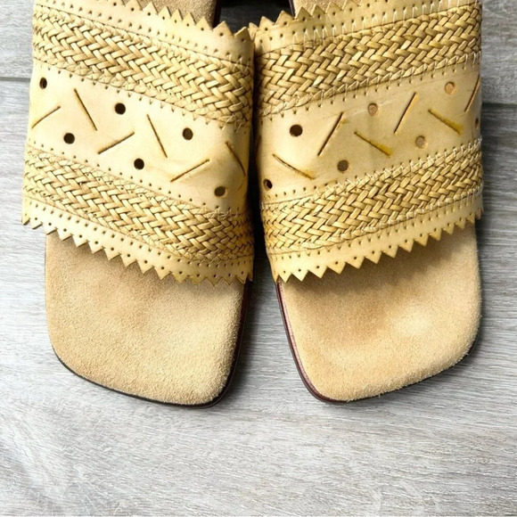 San Miguel Woven Slipper Sandals Wooden Heel - Picture 3 of 14